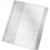 LEITZ 1284 A4 itin platūs skaitmeniniai skirtukai 1-20, pilki, 20 dalių, polipropilenas, 0,12 mm, su rašoma viršelio kortele 1284-00