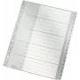 LEITZ 1284 A4 itin platūs skaitmeniniai skirtukai 1-20, pilki, 20 dalių, polipropilenas, 0,12 mm, su rašoma viršelio kortele 1284-00