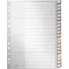 LEITZ A4 itin plataus formato plastikiniai tušti skyrikliai, 20 dalių, universalus perforavimas, permatomai balti 1278-00-00