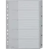 LEITZ A4 itin platūs PP registro skirtukai 1-5, pilki su rašoma viršelio kortele 1283-00-85