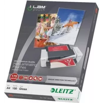 Leitz A4 laminavimo kišenės, blizgios, skaidrios, 100 mikronų, 100 vnt. 7483-00-00
