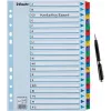 LEITZ A4 Mylar A-Z registro skirtukai, 26 liežuvėliai, įvairiaspalviai, universalus perforavimas, 160 gsm, 1 rinkinys (100167)