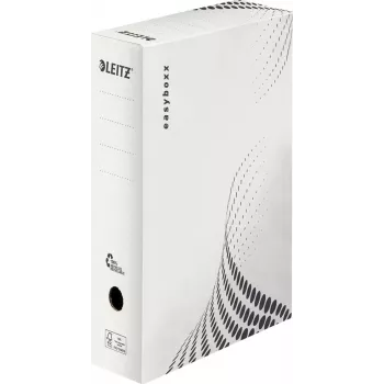 LEITZ easyboxx archyvavimo dėžė balta, 100 mm nugarėlė, 100% perdirbtas gofruotas kartonas, dvigubi uždaromieji atvartai, 25 vnt. pakuotė (6132-00-00)