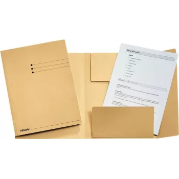 LEITZ Esselte teisinis segtuvas, DIN A4, manilos kartonas, 275 g/m², šamio spalvos su 3 atvartais apatiniame viršelyje, liniuotė ant priekinio viršelio, 50 vienetų (1033304)
