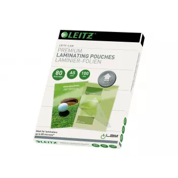Leitz iLAM UDT A5 laminavimo kišenės, 125 mikronų, skaidrios blizgios, 100 vnt. 74920000