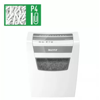 LEITZ IQ Home Office S P-4 dalelių pjaustymo dokumentų smulkintuvas, 8 lapai, 10 L, baltas (80360000)