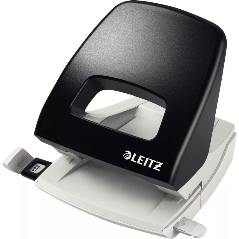 Leitz NeXXt Stalinių skylių perforatorius, 30 lapų, 2 skylės, 5,5 mm, A4-A6, Folio, US-Quart, metalas ir plastikas, juodas 5005-00-95