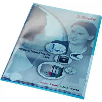 LEITZ Premium A4 dokumentų aplankas, PVC, mėlynas, 0,15 mm, atidaromas iš viršaus ir šono, archyvinis, standi plėvelė (4100-00-35)