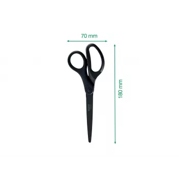 Leitz Titanium Quality žirklės 180 mm, nerūdijančio plieno ašmenys su titano danga, ergonomiškos soft-grip rankenos, juodos/raudonos, skirtos popieriui ir audiniams 5419-60-95