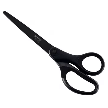 Leitz Titanium Quality žirklės 180 mm, nerūdijančio plieno ašmenys su titano danga, ergonomiškos soft-grip rankenos, juodos/raudonos, skirtos popieriui ir audiniams 5419-60-95