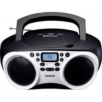 Lenco SCD-501 WH nešiojamas CD grotuvas su Bluetooth, FM radiju, USB MP3 atkūrimu, baltas/juodas