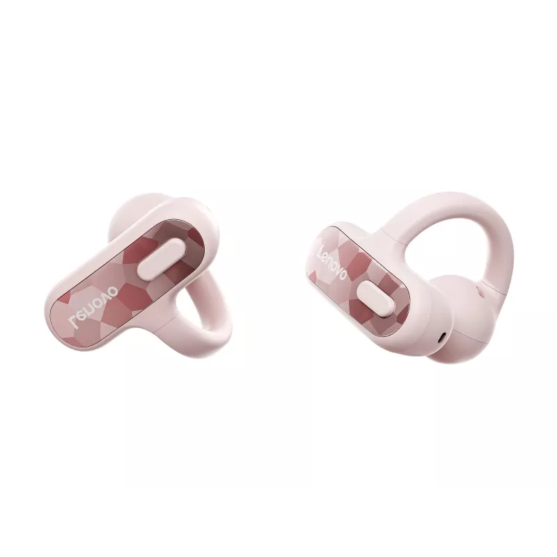 Lenovo X500 Open-Ear Clip-on Ausinės – Rožinės (Bluetooth 5.3, 30h Bendra Baterija, IPX5) | Kur.lt