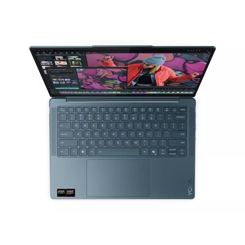 Lenovo Yoga Slim 7 14AKP10 AMD 14 colio OLED WUXGA nešiojamasis kompiuteris, Tidal Teal, AMD Ryzen AI 7 350, 16GB LPDDR5X, 512GB SSD, Windows 11 Home