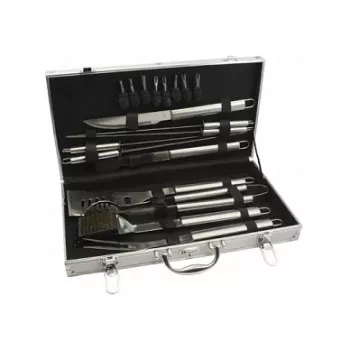 Leopold Vienna BBQ rinkinys 18 dalių 8x24x27 cm nerūdijantis plienas aliuminio dėklas sidabrinis