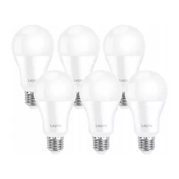 LEPRO 100080-DW-EU-6 LED lemputė E27 A60 13W (100W atitikmuo) 1521lm 6500K dienos šviesos balta, 6 vnt. pakuotė