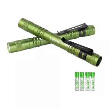 LEPRO 120023L-GN-2 LED žibintuvėlis, 2 vnt., 1000 liumenų, su priartinimu, IPX4 atsparus vandeniui, 5 režimai, CREE XPE, juodos spalvos
