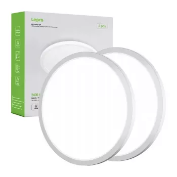 LEPRO 1500038-DW-EU-2 lubinis šviestuvas, 18W, 1800 lm, dienos šviesos baltumas, įleidžiamas, IP54, reguliuojamo ryškumo, 2 vnt.