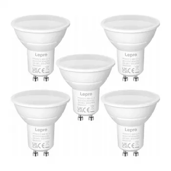 LEPRO 200073-WW-EU-5 GU10 LED lemputė, 4,5W, 345 lm, 2700K, 100°, 5 vnt. pakuotė