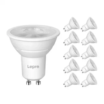 LEPRO 200084-WW-EU-10 GU10 pritemdoma LED lemputė, 4,5W, 345 lm, 2700K, 38°, 10 vnt. pakuotė