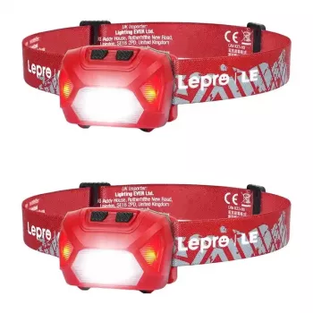 Lepro 320014-R-2 USB įkraunamas LED žibintuvėlis-galvinė lempa, 300 lm, 2 vnt.