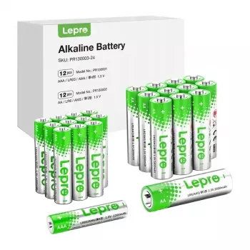 LEPRO PR130003-24 AA/AAA šarminės baterijos, 24 vnt. pakuotė | 1,5V ilgaamžė galia