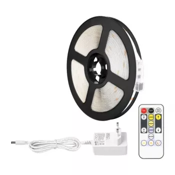 LEPRO PR410049-DWW-EU RGB LED juosta, 5 m, 150 LED, 24 klavišų IR nuotolinio valdymo pultas, reguliuojamas ryškumas, lipni, 12V, vidaus patalpoms