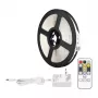 LEPRO PR410049-DWW-EU RGB LED juosta, 5 m, 150 LED, 24 klavišų IR nuotolinio valdymo pultas, reguliuojamas ryškumas, lipni, 12V, vidaus patalpoms