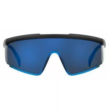 Levi's LV-1008-S-OY4 Unisex Shield Sunglasses - Juodas rėmelis, pilki lęšiai, UV400