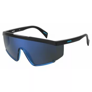 Levi's LV-1008-S-OY4 Unisex Shield Sunglasses - Juodas rėmelis, pilki lęšiai, UV400