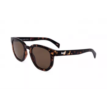 LEVI'S LV-1022-S-086 Unisex stačiakampiai akiniai nuo saulės – Havana rėmelis, rudi lęšiai, 51 mm