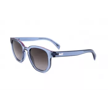LEVI'S LV-1022-S-PJP unisex stačiakampiai akiniai nuo saulės - Havana acetato rėmelis, žali poliarizuoti lęšiai, 51 mm