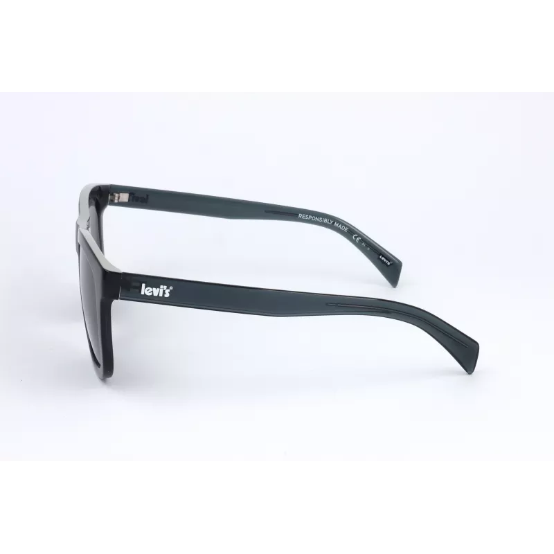 LEVI'S LV-1023-S-PJP Unisex Polarizuoti Akiniai nuo Saulės - Juodai/Pilkas Rėmas, Pilki Lęšiai, 53 mm