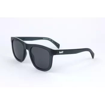 LEVI'S LV-1023-S-PJP Unisex Polarizuoti Akiniai nuo Saulės - Juodai/Pilkas Rėmas, Pilki Lęšiai, 53 mm
