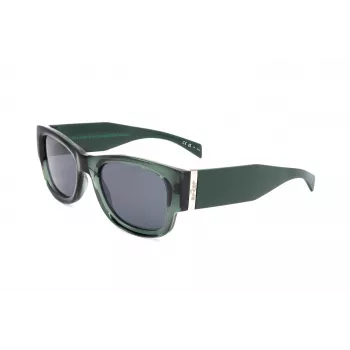 LEVI'S LV-1033-S-1ED Unisex stačiakampiai akiniai nuo saulės – juodas rėmelis, pilki lęšiai, 53 mm
