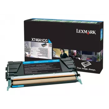 Lexmark X746A1CG Cyan Toner Cartridge – originalus kasetė, skirta Lexmark X746de, X748de, X748dte