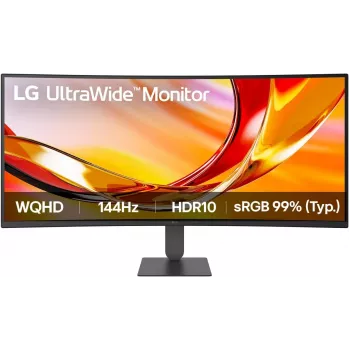 LG 34U620B-B 34 inch UltraWide WQHD VA Creptas Monitorius, 3440x1440, 144Hz, 5ms, HDR10, FreeSync Premium, 2x HDMI, DisplayPort, Juodas