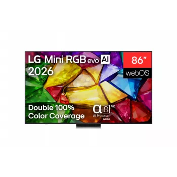 LG 86MRGB87B3B 86 inch 4K UHD Smart TV su Mini LED (Mini RGB) technologija, webOS 23, α7 AI Processor 4K Gen6, juoda