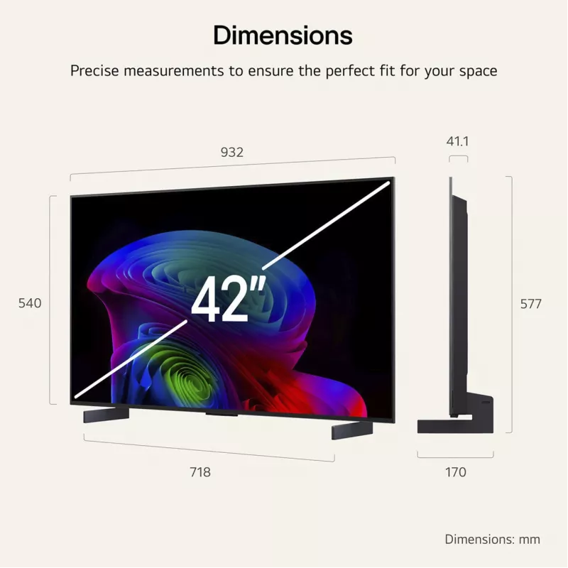 LG Electronics OLED42C6ELB 42 colių 4K OLED televizorius, juodas, 120Hz, trigubas imtuvas, webOS išmanusis televizorius
