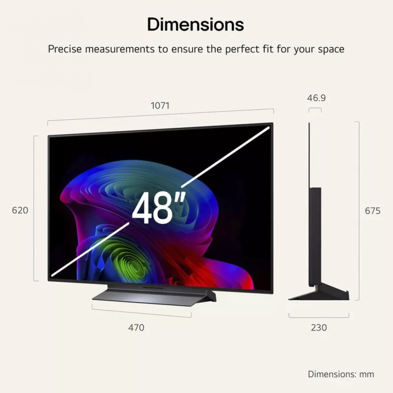 LG Electronics OLED48C6ELB.AEUD 48 colių 4K OLED televizorius, juodas, UltraHD/4K, trigubas imtuvas, 120 Hz ekranas