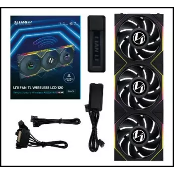 LIAN LI UNI Fan SL120 V2 120mm ARGB PWM ventiliatorių 3 rinkinys su valdikliu baltas