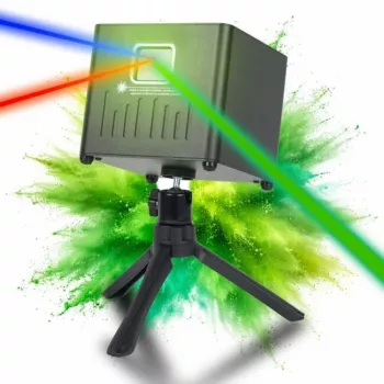 LIGHT4ME ACCU APP LASER Nešiojamas RGB lazerinis projektorius su įkraunama baterija ir Bluetooth valdymu