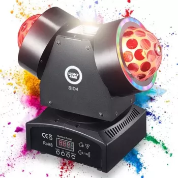 LIGHT4ME SID4 4-in-1 judantis daugiafunkcis efektinis šviestuvas su Beam, Wash, raudonu/žaliu lazeriu ir stroboskopu