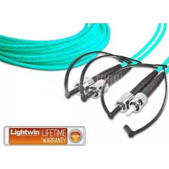Lightwin LDP-50 ST-ST 5.0 OM3 daugiamodis dvigubas optinis pataisos kabelis, 5 m, aqua, LSZH