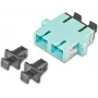 Lightwin LKUP DSC-DSC MM OM3 Duplex SC šviesolaidinis jungiklis, keraminė įvorė, metalinis korpusas, aqua, skydinis montavimas