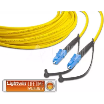 Lightwin LSP-09 LC-LC 20m OS1 vienmodis dvigubas optinis pataisos kabelis, geltonas LSP-09 LC-LC 20.0