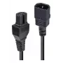 LINDY 1m C14–C15 karštojo režimo maitinimo laidas, IEC C14 kištukas – C15 lizdas, H05VV-F, 10 A, 250 V, juodas