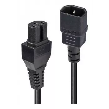 LINDY 3m C14–C15 maitinimo laidas, IEC C14 kištukas – IEC C15 lizdas, 10A 250V, H05VV-F, juodas