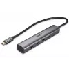 Lindy 4 prievadų USB 3.2 Gen 2 Type C šakotuvas, skirtas prijungti keturis USB Type C įrenginius per kompiuterio USB Type-C prievadą (43384)