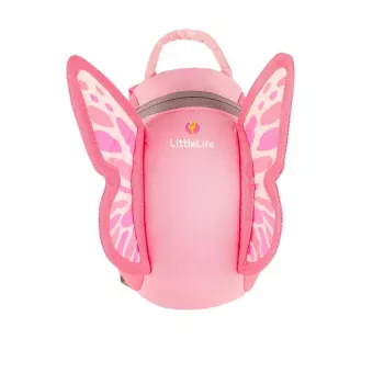 LittleLife Toddler Backpack Butterfly 2L su saugos pavadėliu, 1-3 m.