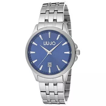 LIU JO MAN TLJ1081 Quarcinis analoginis laikrodis 40mm mėlynu ciferblatu, sidabrine tinklelio apyranke